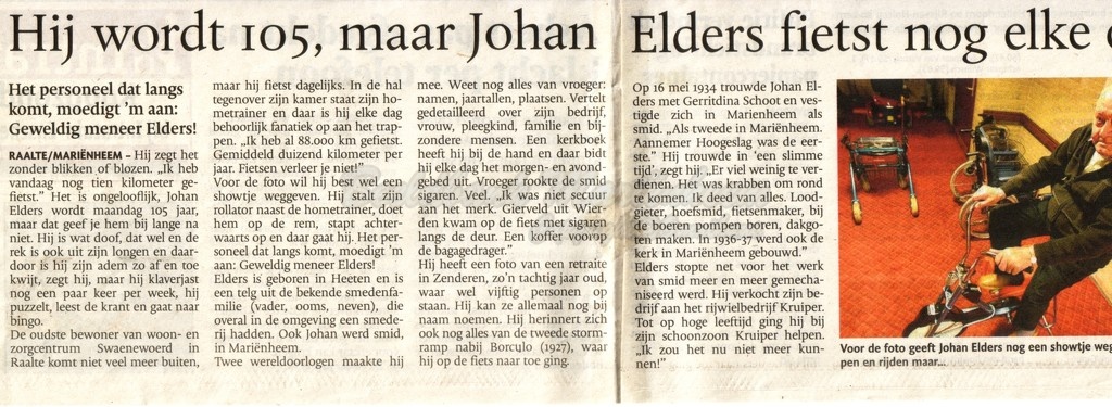 2008 Krantenknipsel Johan Elders wordt 105 jaar 1.jpg