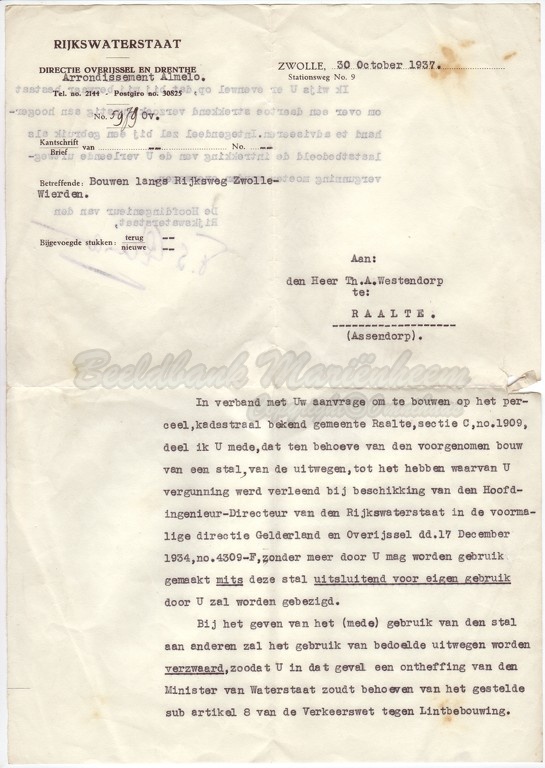 Westendorp bouwvergunning 1 - 1937