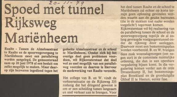 1979 spoed tunnel