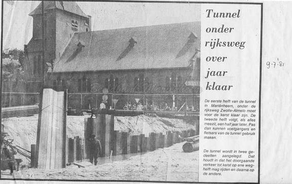1981 tunnel bouw