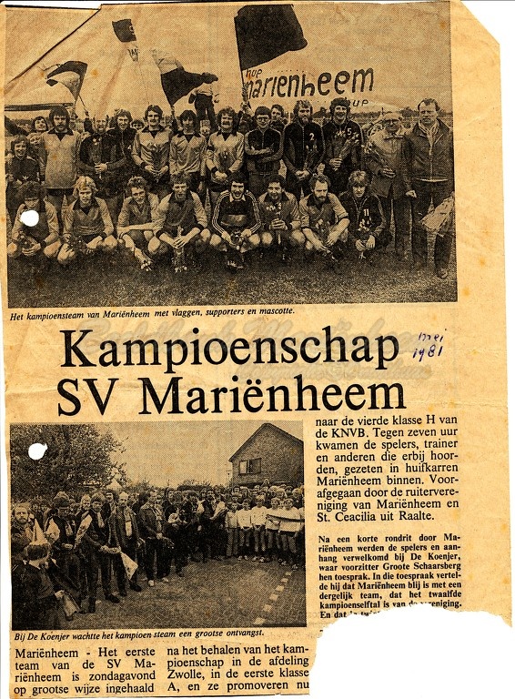 1981 sv marienheem krant