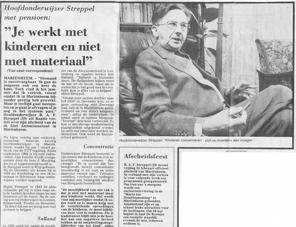1983 Hoofdonderwijzer Streppel met pensioen.jpg