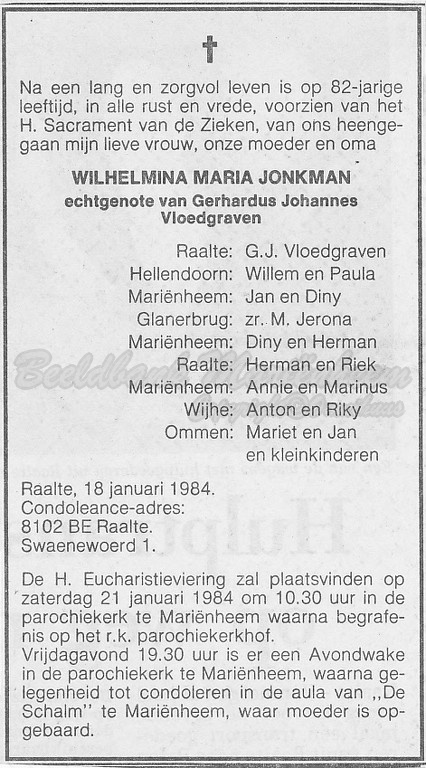 1984-01 overlijden Jonkman