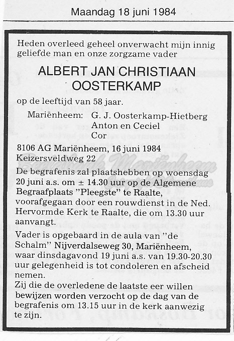 1984-06 overlijden oosterkamp