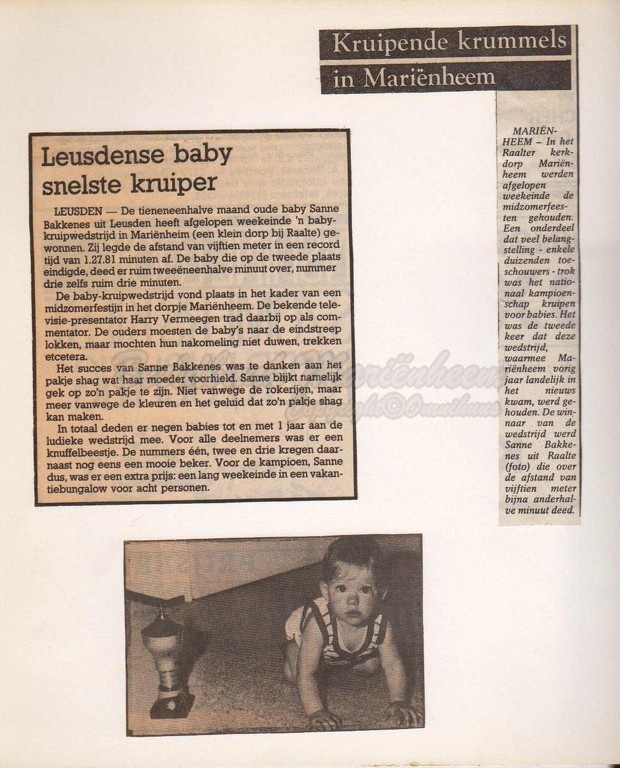 1986 Babykruipwedstrijd Krantenknipsels 1.jpg