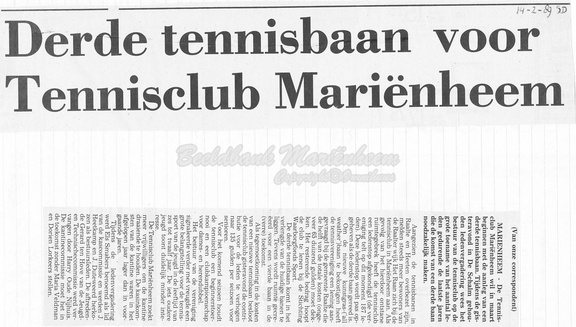 Tennis 1989 derde tennisbaan