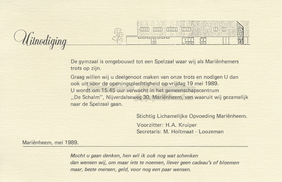 Spelzaal opening 1989