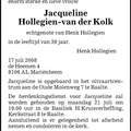 2008-07 overlijden Jacqueline Hollegien-van der Kolk