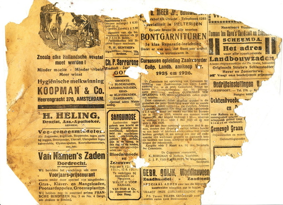 1925  0001 Krantenknipsels 1925